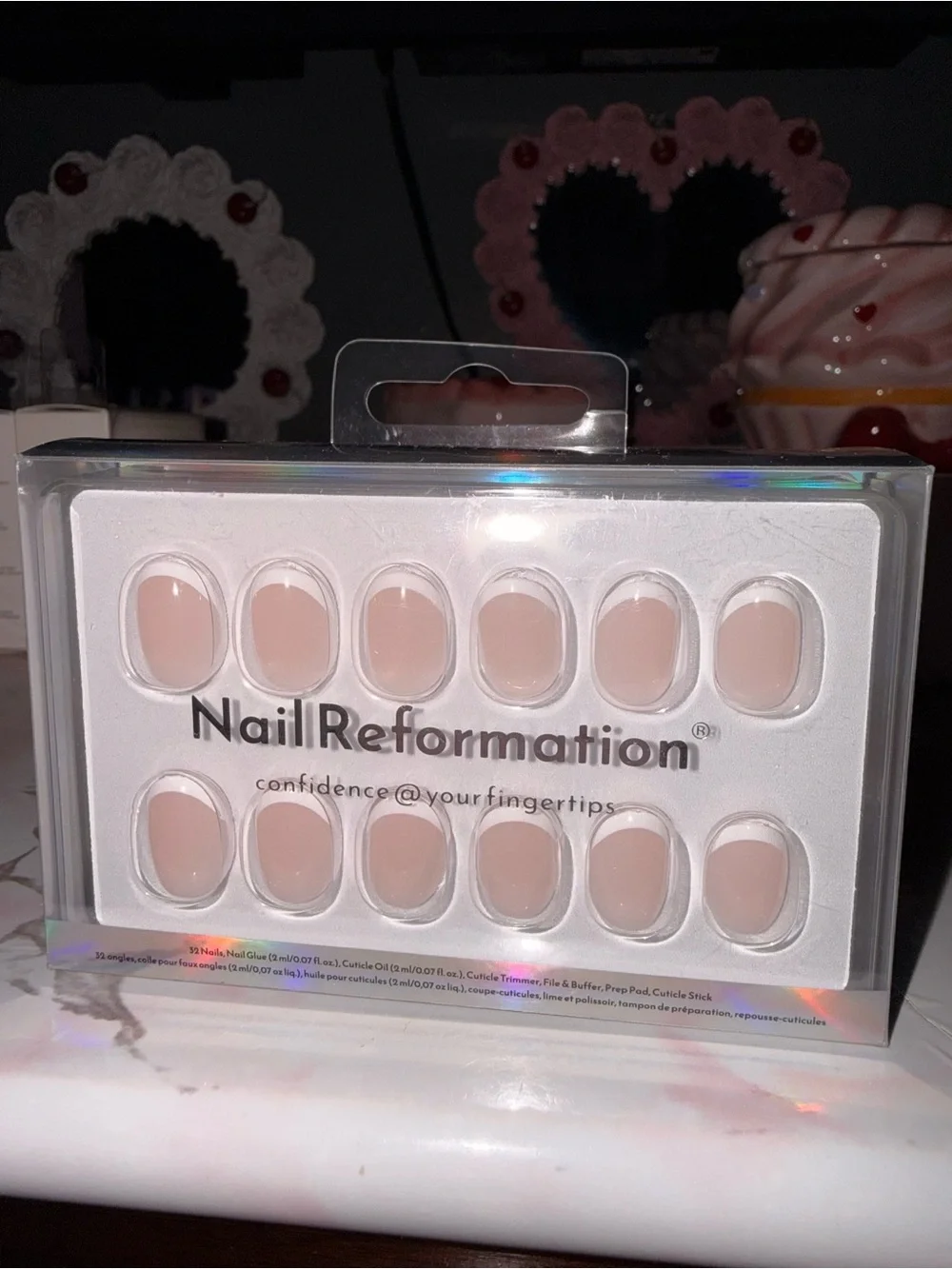 Nail Reformation Nude Press-On Nails – Natural French Tip in Extra Short Round